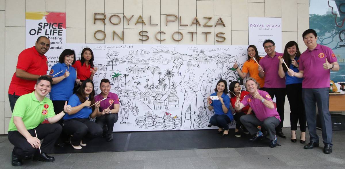 Welcoming Bicentennial on Scotts Road with an Art Wall ‘Spice of Life’ Singapore circa 1819