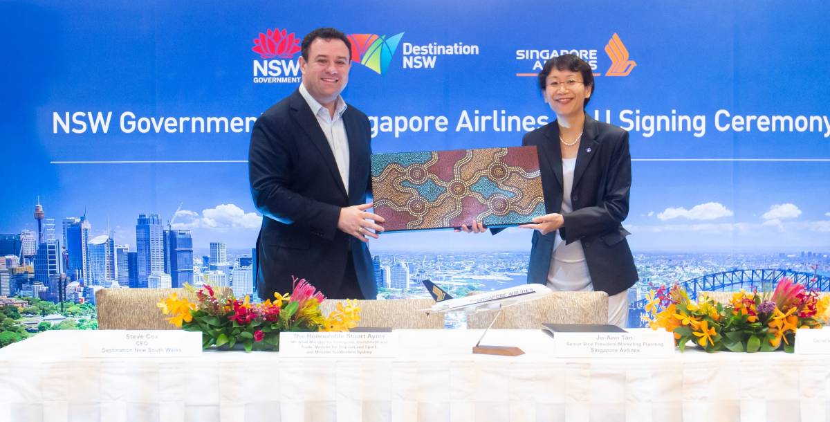 To Rebuild Travel the NSW Government and Singapore Airlines Sign MoU