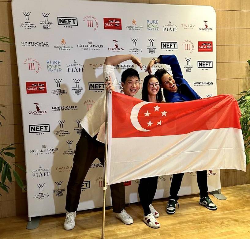 Team Singapore wins the World Young Team Singapore wins the World Young Chef Young Waiter and Young Mixologist 2023 in Monaco