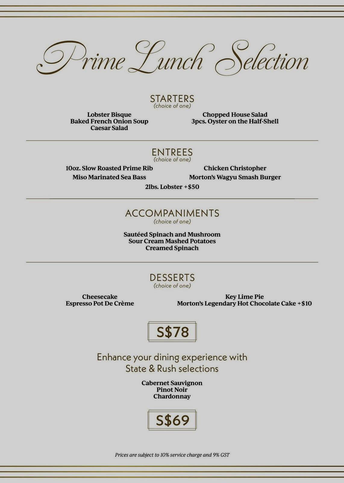 Morton's Weekend Prime Lunch is a Prime Experience