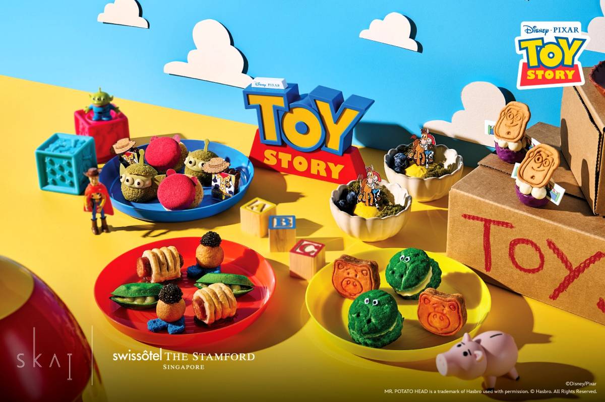 A Toy Story‑inspired high tea at SKAI, perched on the 70th floor of Swissotel The Stamford