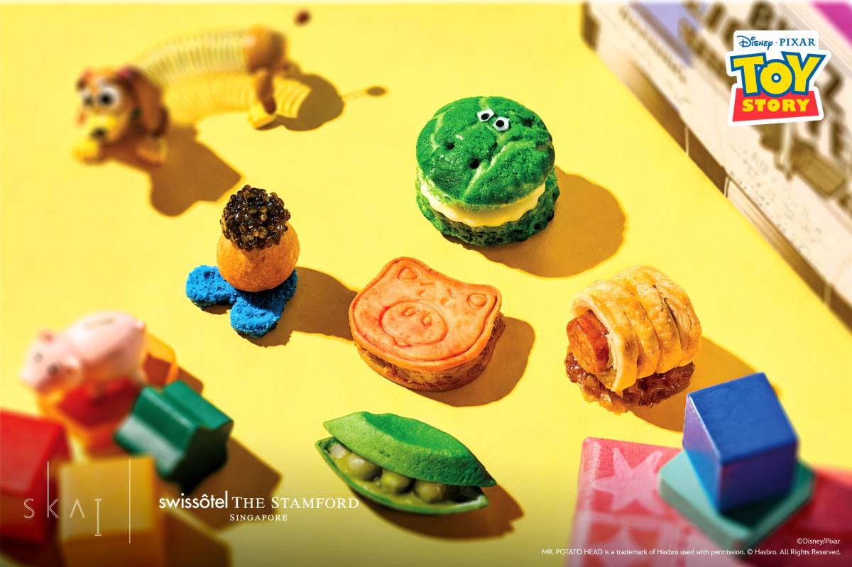 A Toy Story‑inspired high tea at SKAI, perched on the 70th floor of Swissotel The Stamford