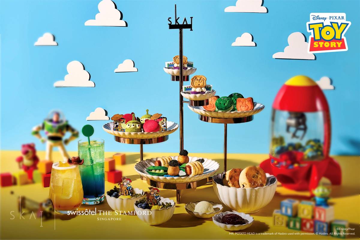 A Toy Story‑inspired high tea at SKAI, perched on the 70th floor of Swissotel The Stamford