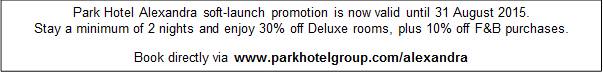 New Park Hotel Alexandra Offers 30% Off